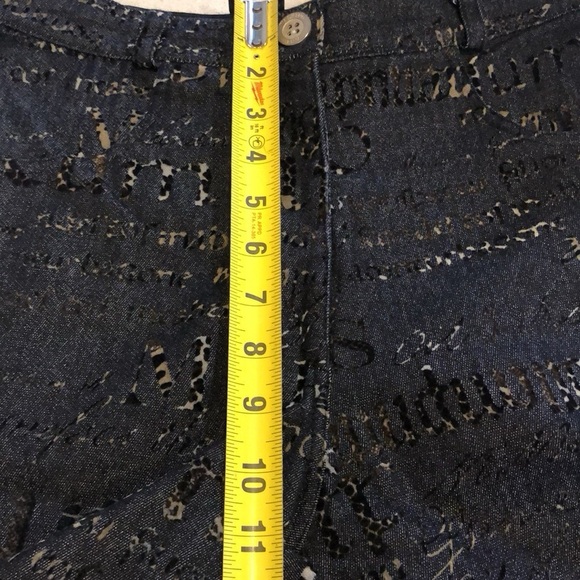 WALKING ART AUSTRALIA HIGH WAISTED LEOPARD PRINT LETTERING ON BLACK DENIM SZ 6 - Picture 14 of 15